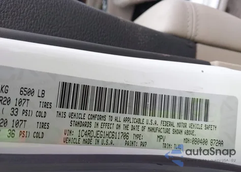 2017 Dodge Durango Citadel Awd from USA, damaged, VIN 1C4RDJEG1HC611706